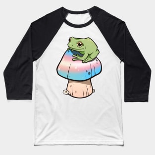 Transgender Pride Mushroom Frog Baseball T-Shirt